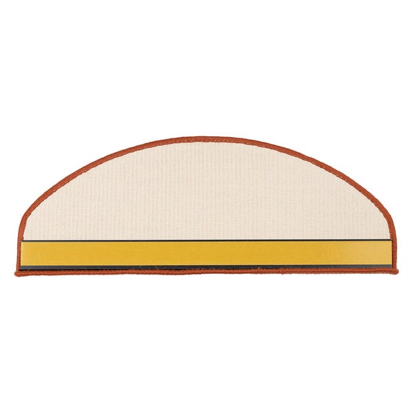 FLOORDIREKT Stufenmatte aus Sisal - Pure Nature - Umkettelt & Selbstklebend - Apricot - 23,5 x 65 cm - Halbrund