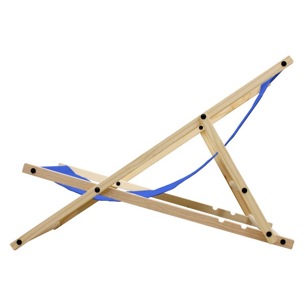 ECD Germany Liegestuhl klappbar, Blau, aus Holz, verstellbare Rückenlehne, 3 Liegepositionen, bis 120 kg, Sonnenliege Gartenliege Strandliege Strandstuhl Holzklappstuhl, für Garten, Balkon & Strand
