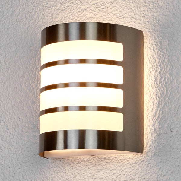 Lindby Edelstahl Wandlampe aussen, Wandleuchte außen IP44 Außenbeleuchtung Wand Hof Garten Terrasse Balkon Aussenwandleuchte