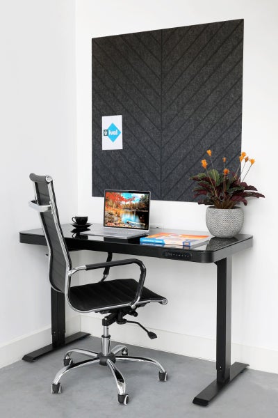 Akustisches Wandpaneel aus PET-Filz – 100 x 100 cm – Fischgrätenmuster Anthrazit
