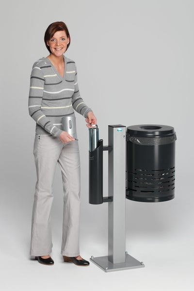 PROREGAL Kombiascher Mit Standfuß Bodenplatte HxBxT 101 x 36 x 36 cm Verzinkter Stahl Anthrazit Anthrazit