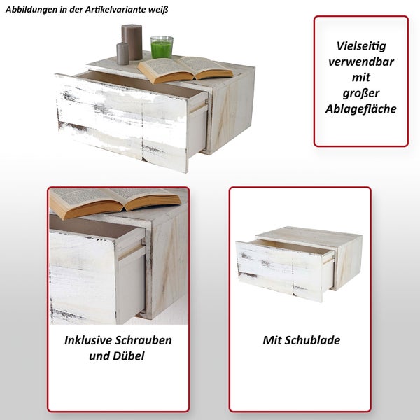 Produktabbildungen der Artikelvariante mit Schubladen und großer Ablagefläche.