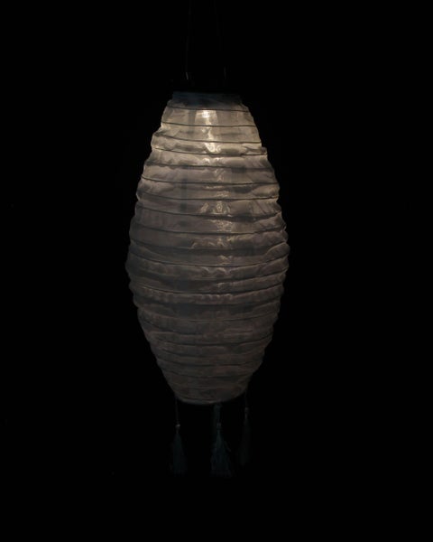 FRANK FLECHTWAREN | Solar-Lampion White, KUNSTSTOFF, METALL, D: 20 x 42 cm