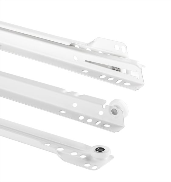 Schubladenschienen aus Metall mit Rollen