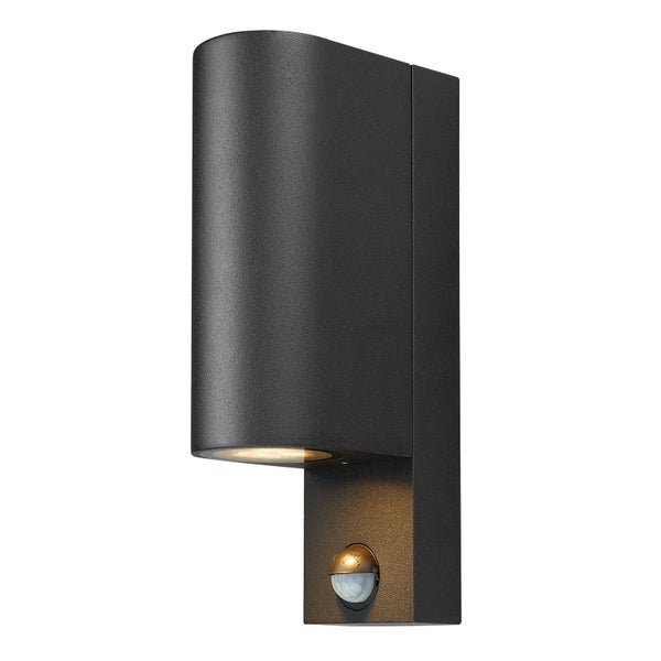 PRIOS Tetje mit Bewegungsmelder (Modern) in Schwarz aus Aluminium (2 flammig, GU10)