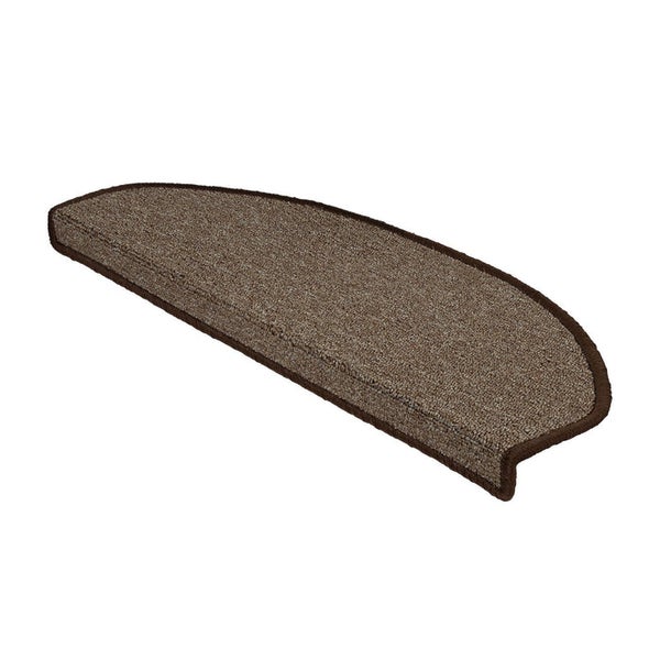 FLOORDIREKT Stufenmatte London - mit Umkettelung - Hellbraun - Halbrund - 23,5 x 65 cm