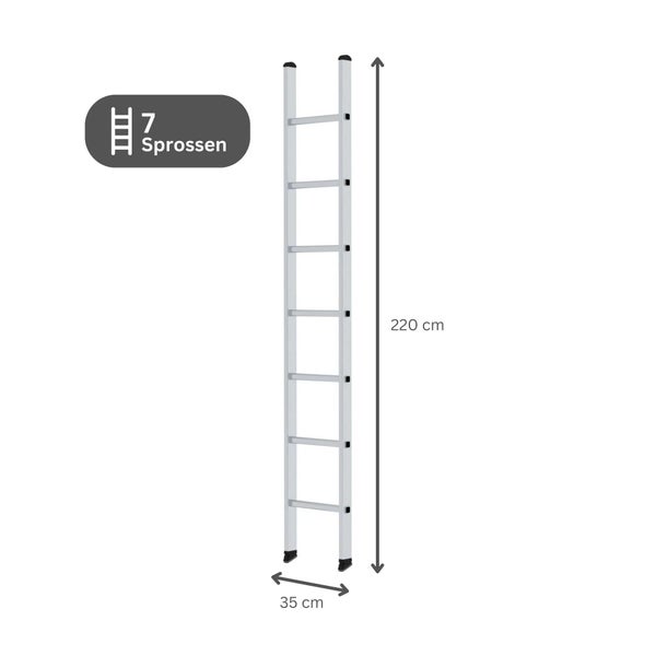 PROREGAL Sprossen-Anlegeleiter 350 mm Breit Ohne Traverse 7 Sprossen