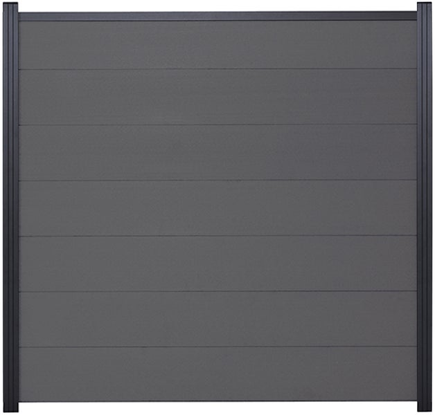 Gartenzaun aus horizontalen Elementen mit Rahmen