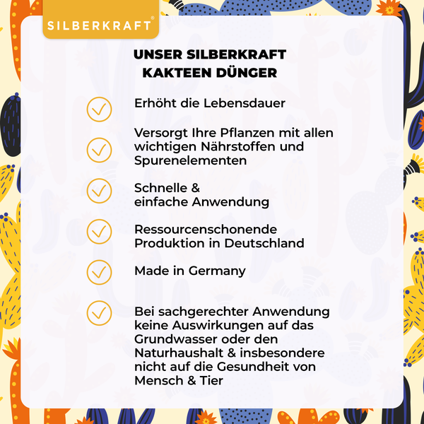 SILBERKRAFT Kakteen Bio-Dünger – 1 Liter