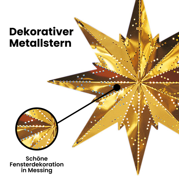 Dekoration mit kleinem goldenem Metallstern zum Aufhängen