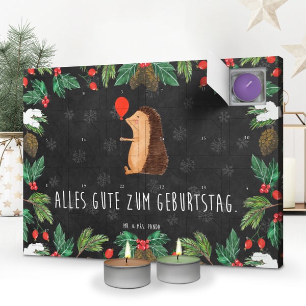 Mr. & Mrs. Panda Duftkerzen Adventskalender Igel Luftballon - Schwarz
