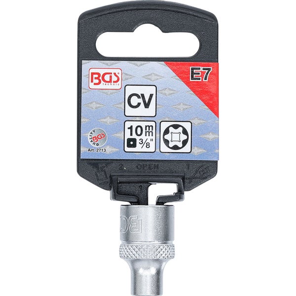 BGS Steckschlüssel-Einsatz E-Profil Antrieb Innenvierkant 10 mm (3/8) SW E7 - 2713