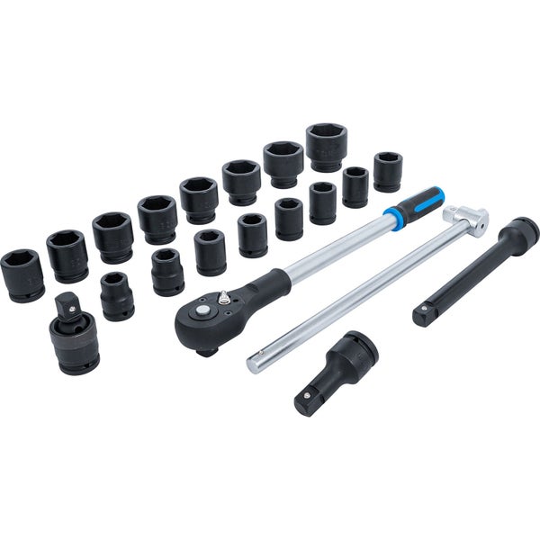 Steckschlüsselsatz mit Ratsche, Verlängerungen und Nüssen