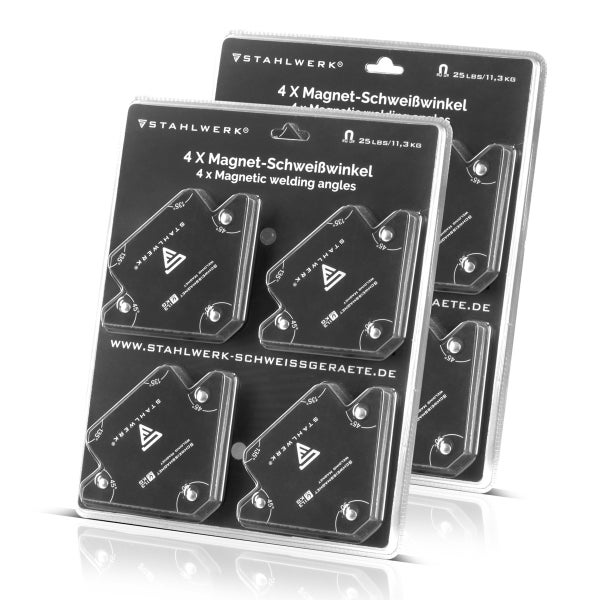 STAHLWERK 8er Schweißwinkel Set Magnet 11,3kg 25lbs Schweißmagnet