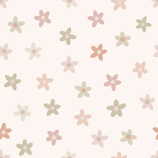 Tapete mit Blumenmuster in flachem Design