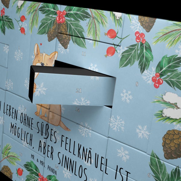 Mr. & Mrs. Panda Befüllbarer Adventskalender Hund Glück - Blau Pastell