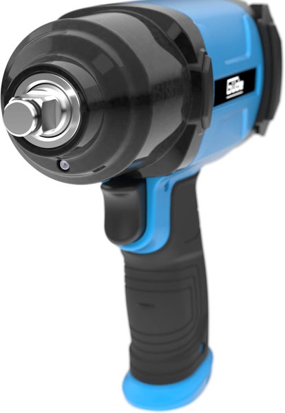 Güde Akku-Schlagschrauber in Blau und Schwarz mit Vierkant-Aufnahme und LED-Arbeitslicht.