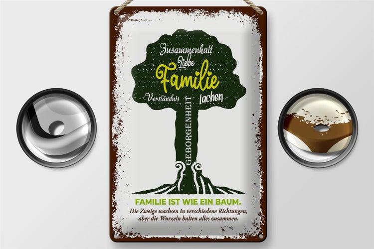 Blechschild Spruch Familie ist wie ein Baum 20x30cm