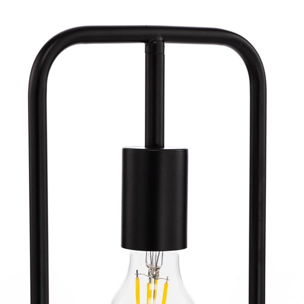 Lucande Tischlampe Tornike (Design, Modern) in Schwarz aus Metall (2 flammig E27) - Designer Tischleuchte Schreibtischlampe Nachttischlampe Wohnzimmerleuchte