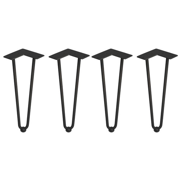Vierer Set Haarnadel Tischbeine aus Metall zur Tischmontage