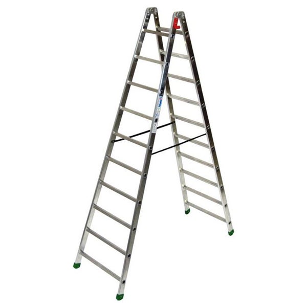 Aluminium-Doppelleiter mit Stufen