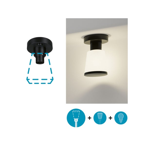 ModuShine Deckenhalter Einfacher Lichtaustritt IP44 Anthrazit