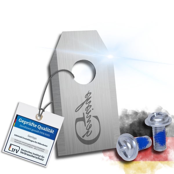 Genisys Ersatzklingen aus Edelstahl für Mähroboter mit Prüfsiegel