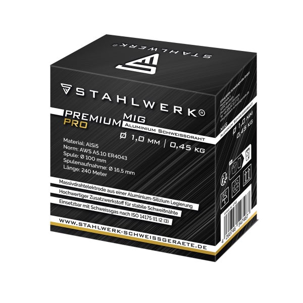 STAHLWERK Schweißdraht MIG MAG Aluminium ER4043 AlSi5 1,0 mm 0,45 kg Drahtrolle