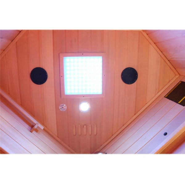 Dewello® Infrarotkabine Infrarotsauna LAKEFIELD 2 120cm x 120cm inkl. 5 Vollspektrumstrahler, 5 Karbonstrahler, LED