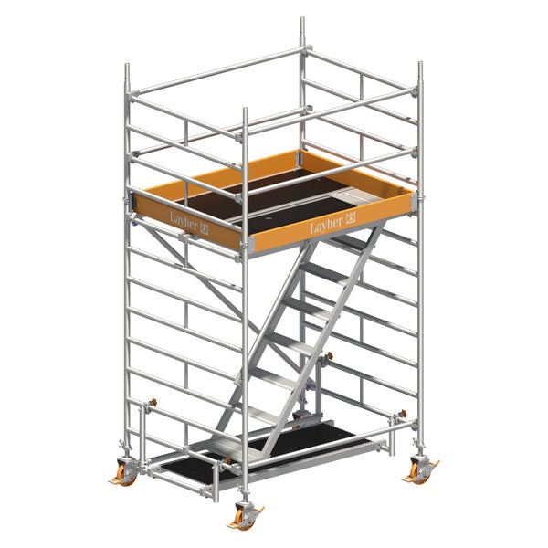 Layher Fahrgerüst mit Leiter für Arbeiten in der Höhe