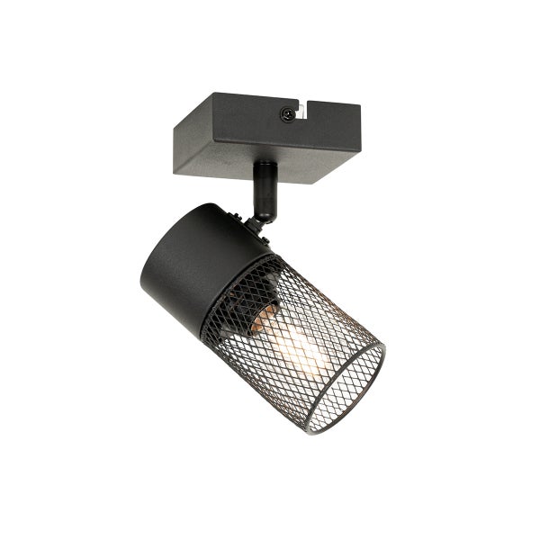 Schwarzer Deckenspot mit Gitterdesign
