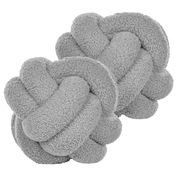 Dekokissen 2er Set MALNI Bouclé 19 x 19 cm Grau Ohne Muster