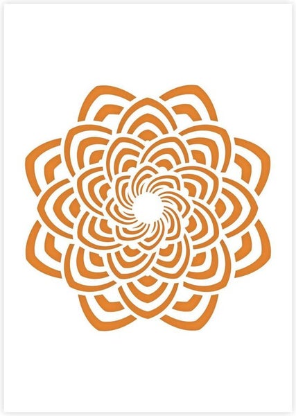 QBIX Mandala Schablone A5 Größe Kunststoff - Ausschnitt Durchmesser 12,5cm