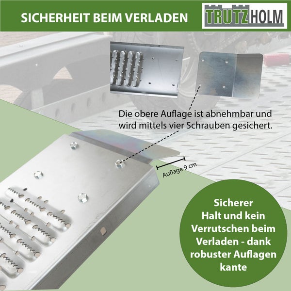 Detailansicht einer TrutzHolm Verladerampe mit abnehmbarer Auflage
