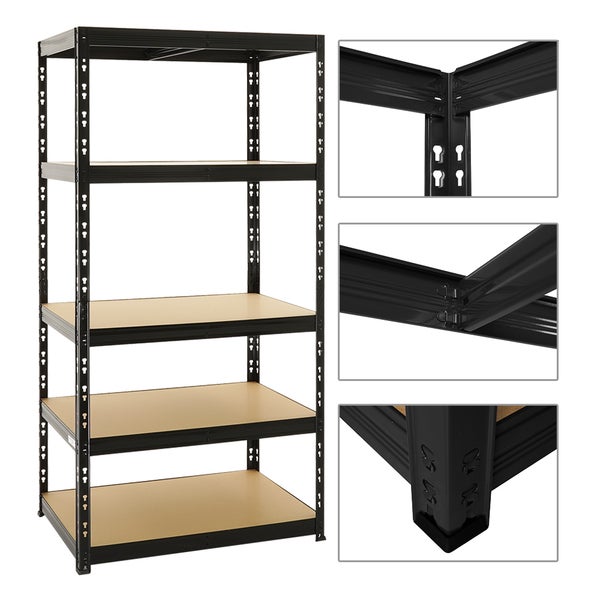 PROREGAL Mega Deal 2x Schwerlastregal Tiger HxBxT 180 x 90 x 45 cm Fachlast 265 kg 5-Ebenen Schwarz