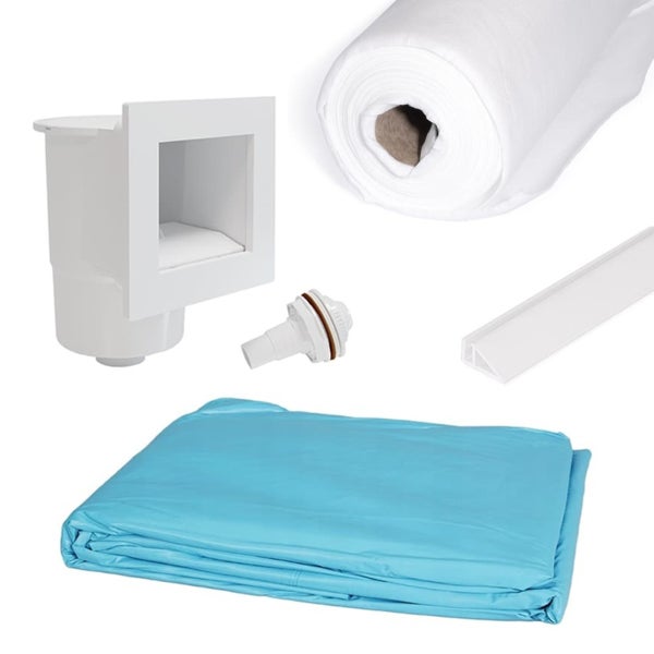 Pool-Zubehör-Set mit Skimmer, Dichtung, Vlies und Einhängeprofil