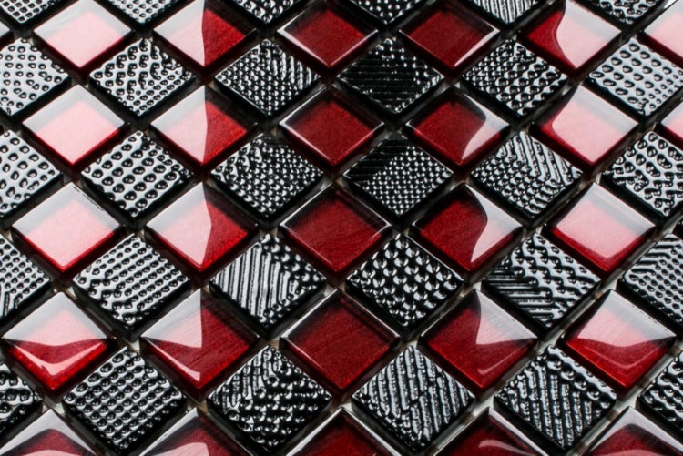 Glasmosaik auf Netz für Bad und Küche 30cm x 30cm  - Enzo Ferrari