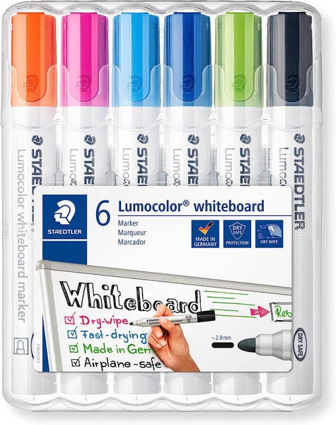 Mars Lumocolor Schreib- und Zeichbedarf Lumocolor 351 Whiteboard-Marker m. Rundspitze, 6er Set