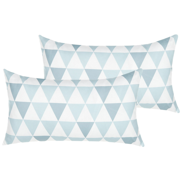 Gartenkissen 2er Set TRIFOS Geometrisches Muster 40 x 70 cm Blau