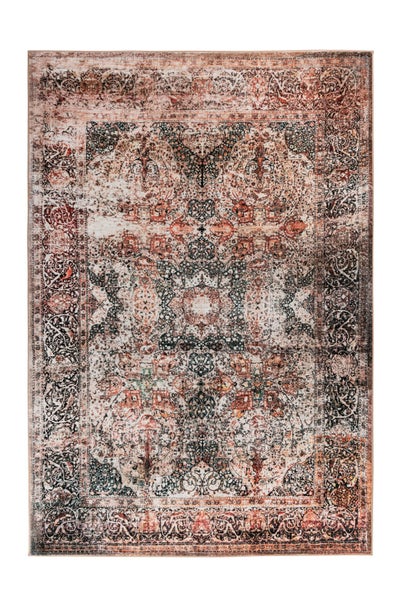 Kurzflor Teppich Rhombique Beige Vintage-Design, Used-Look, Orientalisch 200 x 290 cm