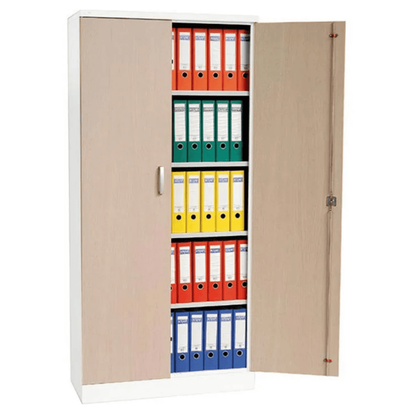 PROREGAL Aktenschrank Beetle 4 Fachböden HxBxT 195 x 92 x 42 cm Weiß & Ahorn