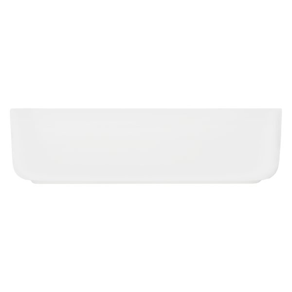 ECD Germany Waschbecken Waschtisch 505x395x135 mm aus Keramik Weiß inkl. Ablaufgarnitur für Waschbecken ohne Überlauf Aufsatzbecken Aufsatzwaschbecken Aufsatzwaschtisch Waschschale Spülbecken Becken