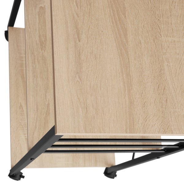 Servierwagen tectake Rugby inklusive 6 Haken, 65,5 x 45,5 x 88,5 cm Industrial Style Industrial Holz hell, Eiche Sonoma