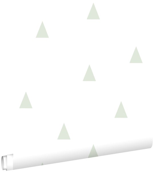 ESTAhome Tapete grafische kleine Dreiecke Mintgrün und Weiß - 53 cm x 10.05 m - 128868