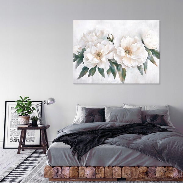 Bilder Abstrakt Blumen Leinwandbild Wohnzimmer Schlafzimmer 120x80 cm