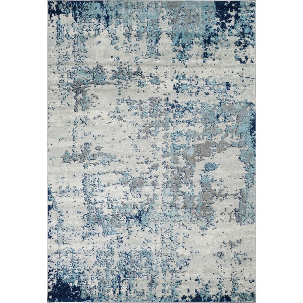 Abstrakt Moderner Teppich Blau/Grau/Weiß 200x275 cm SARAH