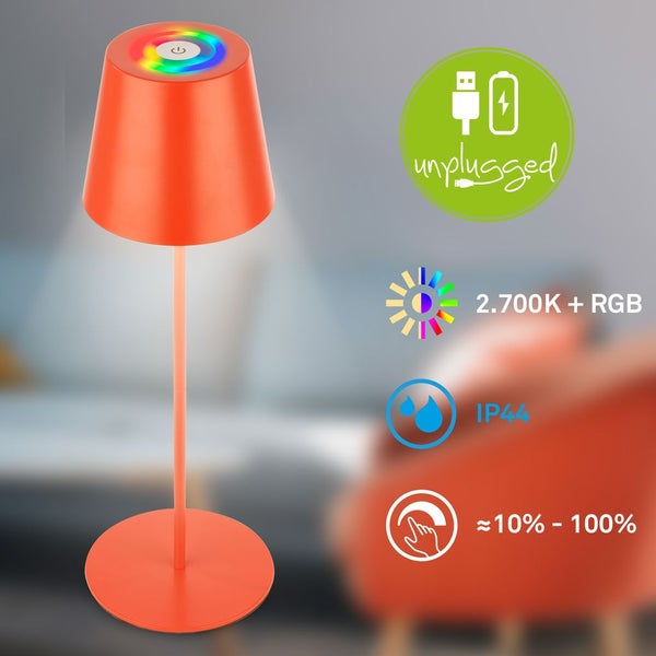 LED Tischlampe Akku LED Tischleuchte Dimmbar Kabellos Terrasse RGB Touch