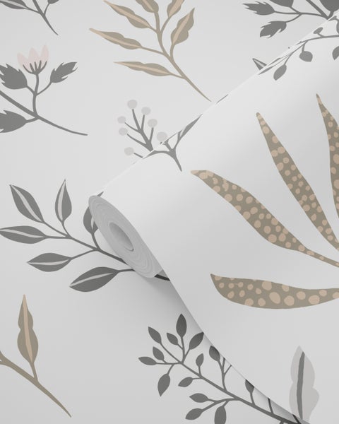 Tapetenrolle mit Blätter und Blumenmuster