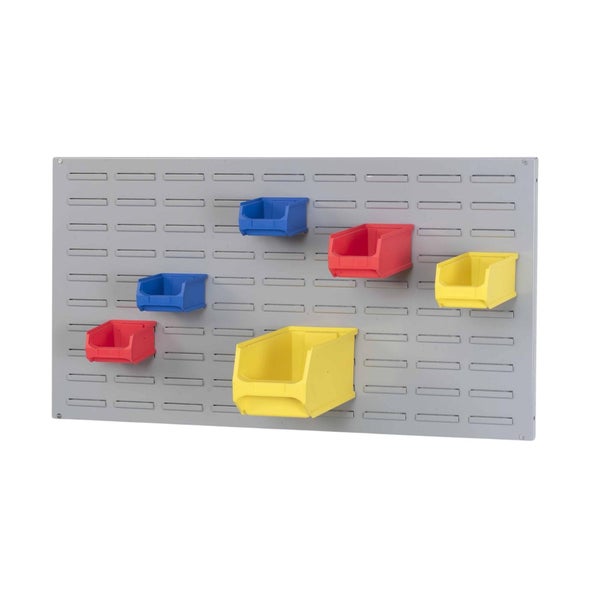 PROREGAL Trägersystem Graue Systemplatte mit 18 x Blauen Sichtlagerboxen 3.0 Maße H x B 50 x 100 cm Sichtlagerbox Sichtlagerbehälter