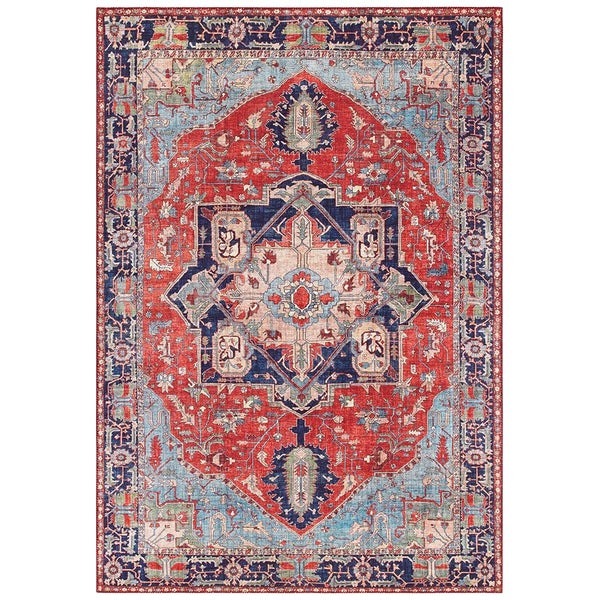 Kurzflor Teppich Hamadan Orientrot - 80x150x0,7cm